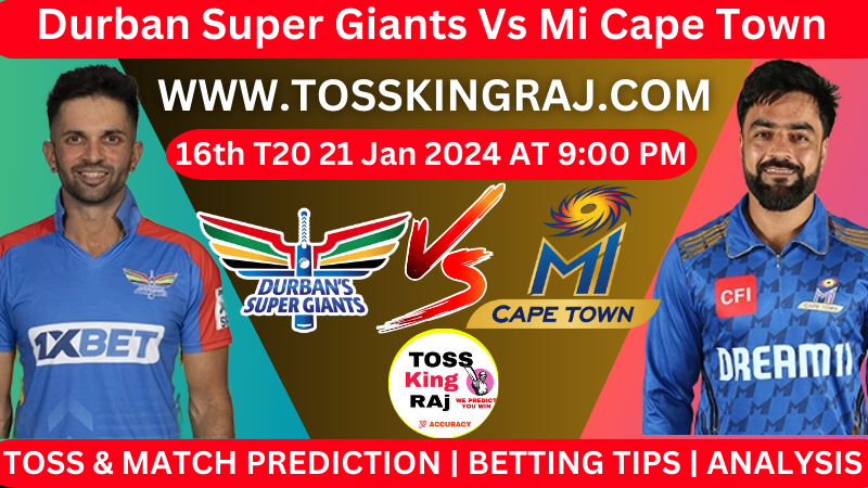 DSG Vs MICT 16th SA T20 Toss and Match Prediction Today 2024